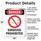 Signmission Smoking Prohibited Danger Sign, Aluminum, 10in W x 14in L, 2PK OS-2PACK-DS-A-1014-V-1575 - alternate 5